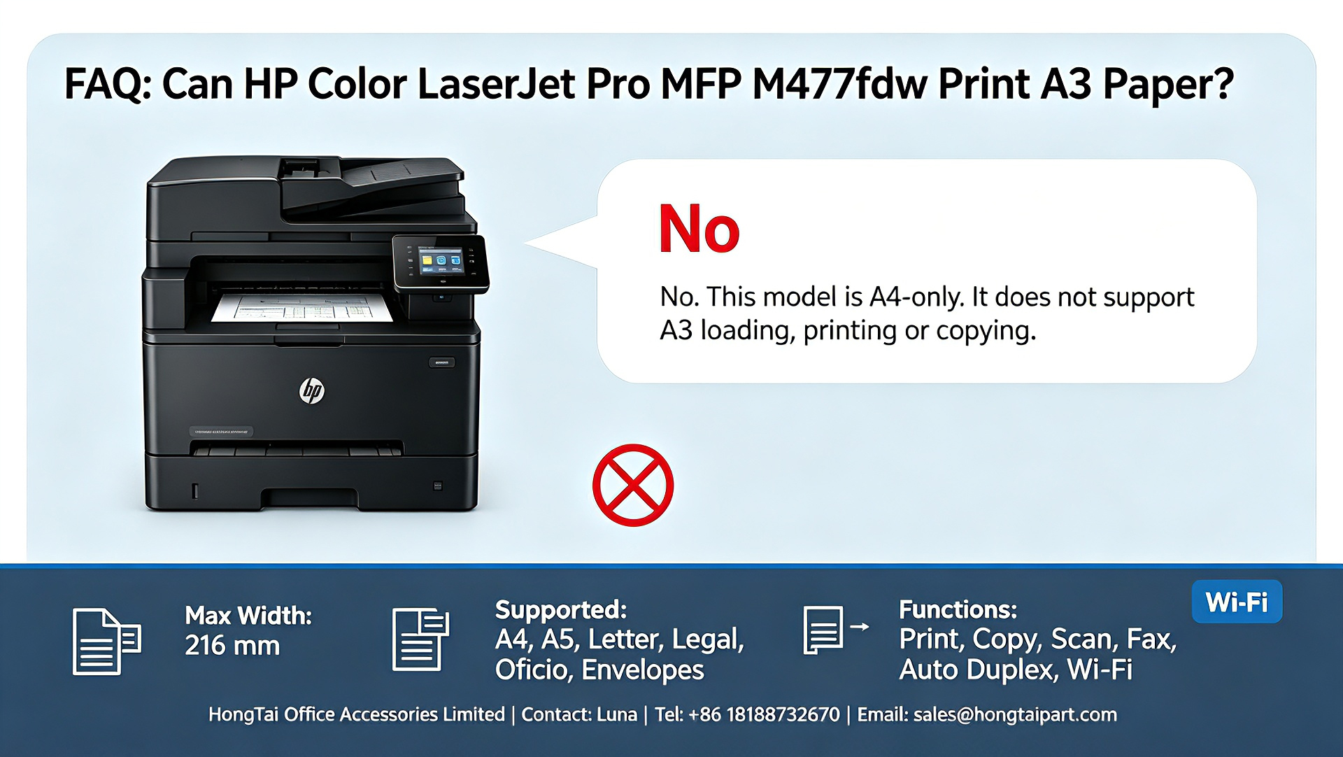 Laatste bedrijfsblogs HP Color LaserJet Pro MFP M477fdw A3 Printing: Does M477fdw Support A3 Paper Size