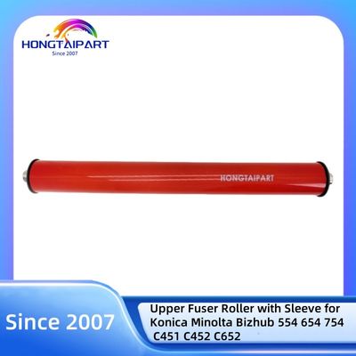 kopen Bovenste Fuser Roller met Sleeve voor Konica Minolta Bizhub 554 654 754 C451 C452 C652 Kleurenkopieerapparaat Heat Roller HONGTAIPART online vervaardiging