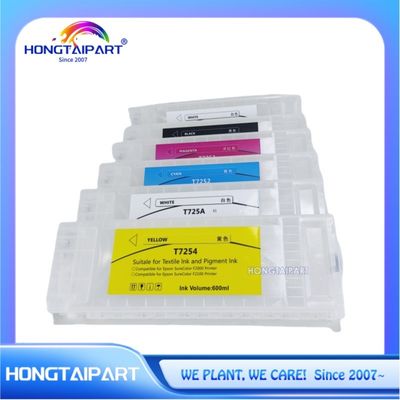 Inktcartridge T725A T725A T7251 T7252 T7253 T7254 600ml 6pcs lege oplaadbare inktcartridge 600ml met eenmalige chip compatibel voor Epson F2100 F2000 F2130 F2140 F2150 F2160 Printer HONGTAIPART